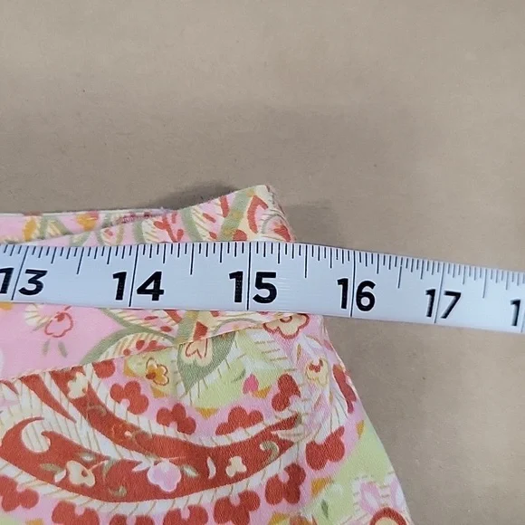 Charter Club Golf Size 10 Pistachio Green and Pink Paisley Ankle Length Pants - Picture 7 of 12